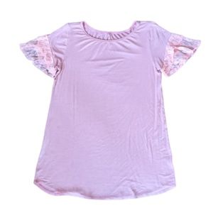 Cool Melon Blush Shirt with Lace Ruffle Sleeves